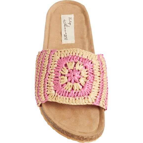 NEW VINTAGE HAVANA Mimi Crochet Slide Sandals pink For Women 253 - Picture 1 of 6